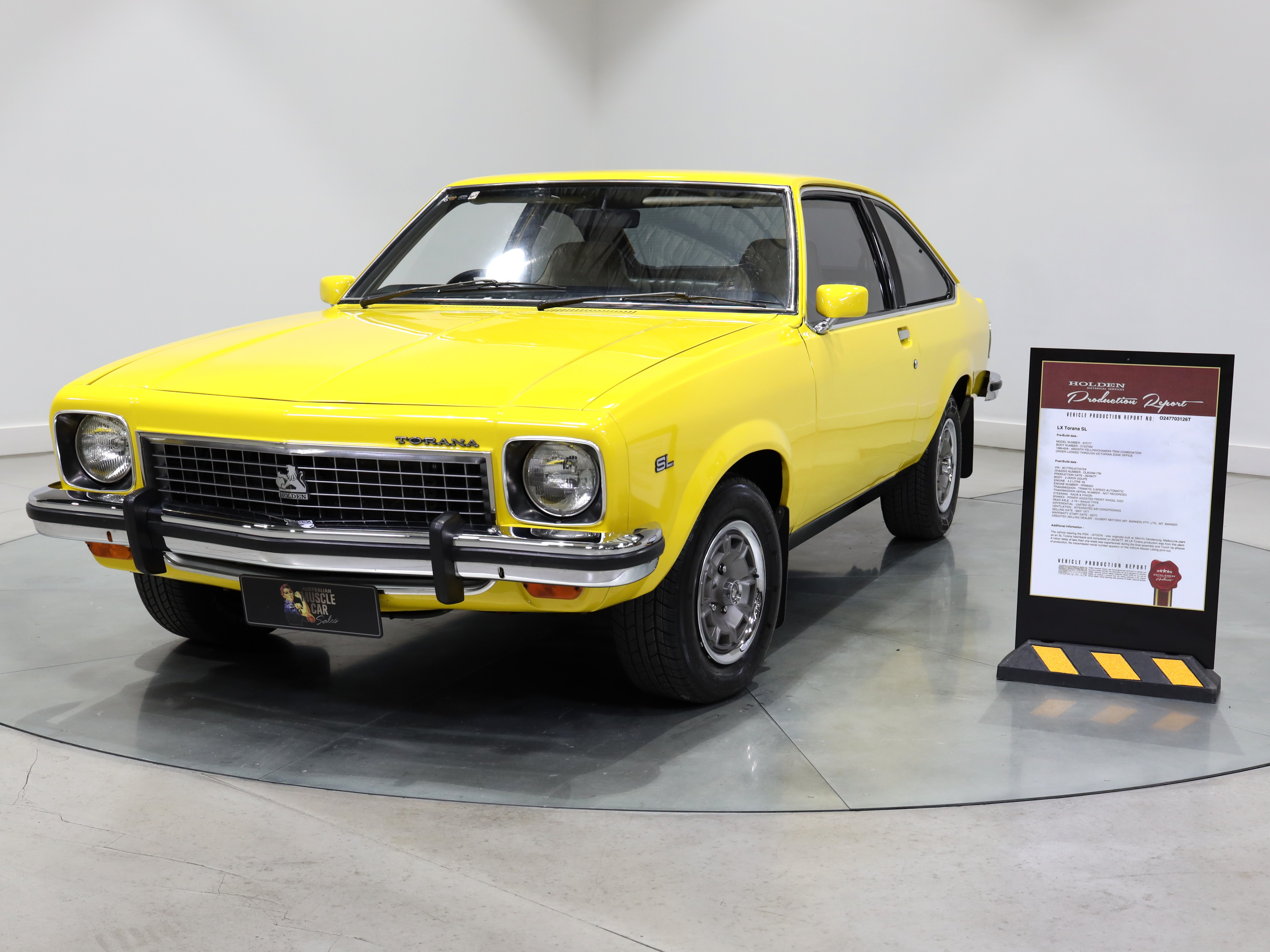 1977 Holden LX Torana SL 253 V8 Hatchback - Absinth Yellow