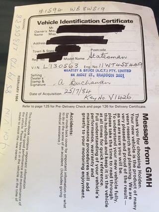 1984 WB Statesman De Ville