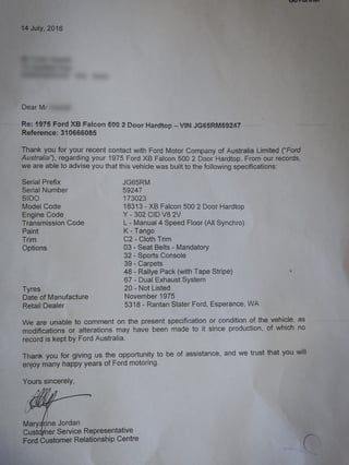 1975 XB Falcon GS 351 Hardtop - 4 Speed Manual