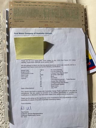 1978 Ford XC Falcon Cobra - No. 207