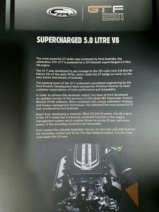 2014 Ford FPV Falcon GTF Build 83 / 500 - Manual