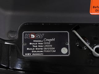 2004 HSV VZ Coupe 4 Build No. 059 - 8,161 km - Phantom Black