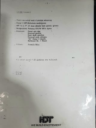 1985 VK HDT Commodore SS Group A - Build 279/500