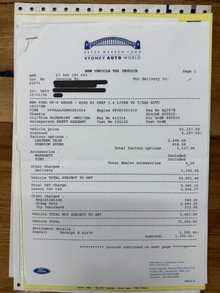 2003 FPV BA GT-P Build No 280 - Blueprint 20,024 km