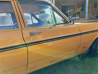 1971 Ford XY Falcon 500 GS 6cyl 250ci 2V - Toploader -Yellow Ochre 