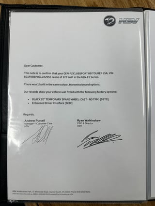 2016 HSV Clubsport R8 Tourer Build No 097 - Heron White …