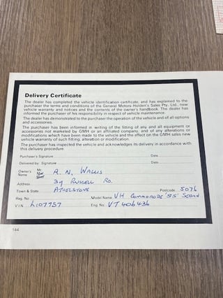 1983 VH HDT SS Group 3 Brock Commodore - 29,845 km