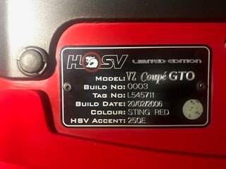 2006 HSV GTO LE - Build No. 003 / 100