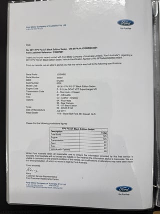 2011 FPV FG MKII GT Black Edition Build No 35/125 - Silhouette
