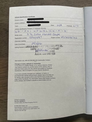 2005 Holden VZ CV8Z Monaro- Fusion Metallic