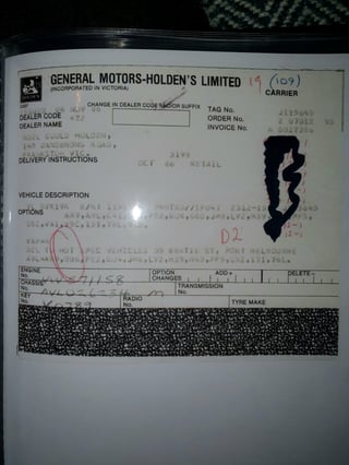 1986 HDT Commodore VL SS Group A - Build 109/500