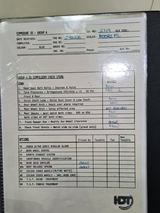 1985 HDT VK SS Group A Brock Commodore - Build No. 425