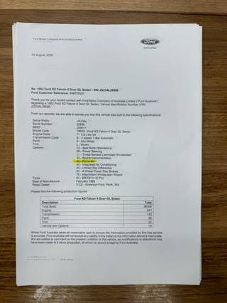 1982 Ford XD Falcon GL 5.8L - Ex Police Car