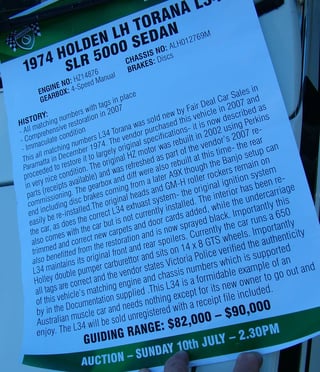 LH SLR 5000 Torana L34 (Withdrawn)