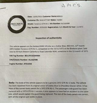 1972 Holden LJ Torana GTR XU1 - Glacier White