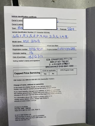 2017 HSV GTSR - Delivery kms - Spitfire Green