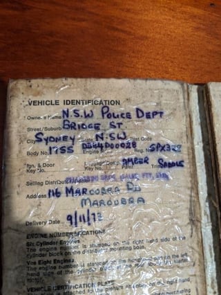 1973 VJ Valiant Charger K10 - Ex Maroubra NSW Police Car