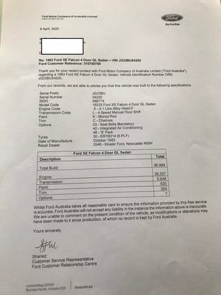 1983 XE Falcon 'S' Pack