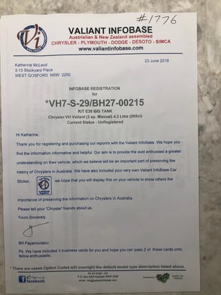 1971 VH Charger R/T E38 - BIG TANK