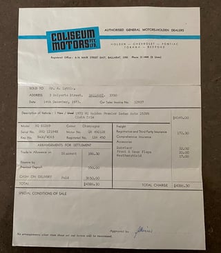 1973 Holden HQ Premier V8