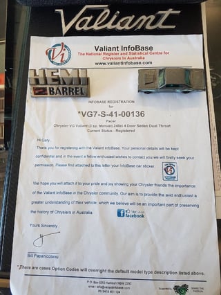 1970 VG Valiant Pacer