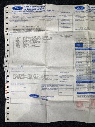 2007 FPV BF II Falcon GT R-SPEC 40th Anniversary - 7090 km …
