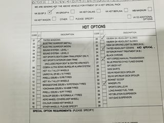 1985 VK HDT Commodore SS Group 3 - 21,000 klms