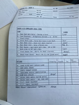 1985 HDT VK SS Group A Brock Commodore - Build No 265