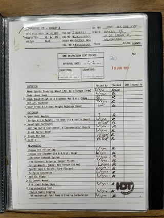 1985 HDT VK SS Group A Brock Commodore Build No 64/500 - 11,820 km