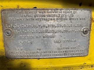 1975 HJ GTS Monaro 5 Litre 4 speed