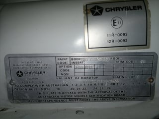 VH Valiant Pacer R/T Hardtop 340 6 Pack V8