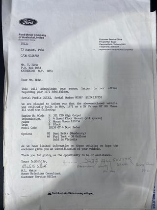 1971 XY Falcon GTHO Phase 3