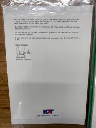 1987 HDT VL Brock Commodore Group 3 Signature Series - Build No 4175