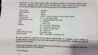 1982 XE Fairmont Ghia ESP