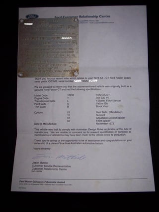 XA GT Falcon Resto Project