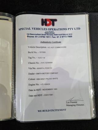 1980 VC HDT Brock Commodore #157