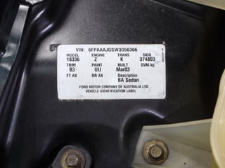 2003 FPV BA GT Build No 191 - Blueprint Metallic 25,973km