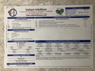 1971 VH Charger R/T E38 - BIG TANK