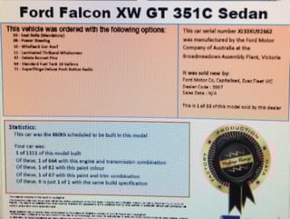 1970 XW GT Falcon - SUNROOF