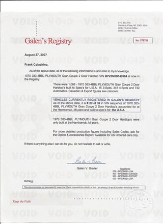 1970 Plymouth Barracuda Gran Coupe