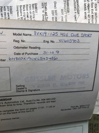 1991 HSV VP Clubsport Build