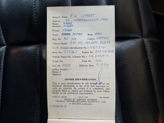 1970 HG GTS Monaro - 308 V8 4 Speed Manual