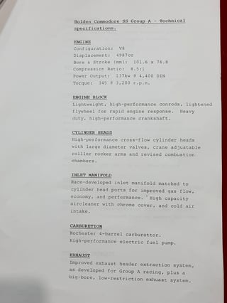 1986 HDT VL Commodore SS Group A #333 - 5,342 km