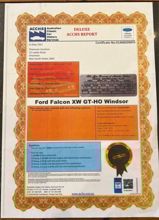 1969 Ford Falcon XW GTHO Phase 1 - Grecian Gold