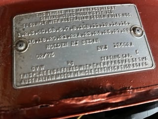 1975 Holden HJ Kingswood 4.2 V8 4 Speed Manual
