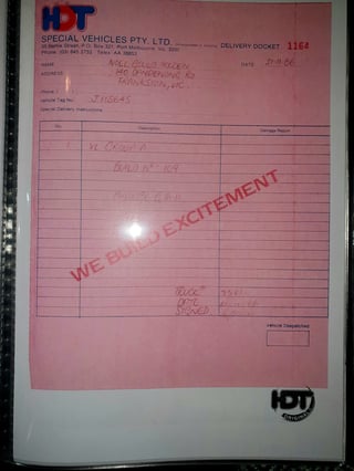 1986 HDT Commodore VL SS Group A - Build 109/500