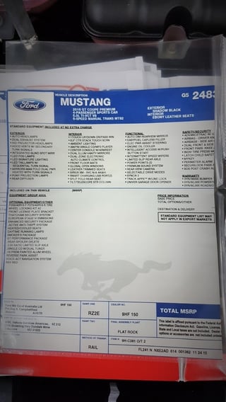 2016 ROUSH Mustang R727