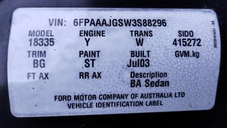2003 Ford BA Falcon XR6 Turbo