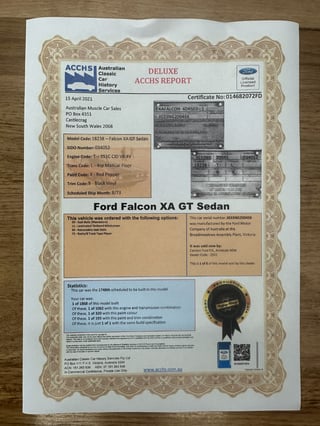 1973 Ford Falcon XA GT 4 Speed Manual - Red Pepper