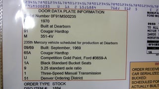 1970 Mercury Cougar Eliminator